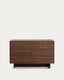 Cómoda Norlen 6 cajones de chapa de nogal FSC Mix Credit 120 x 75 cm