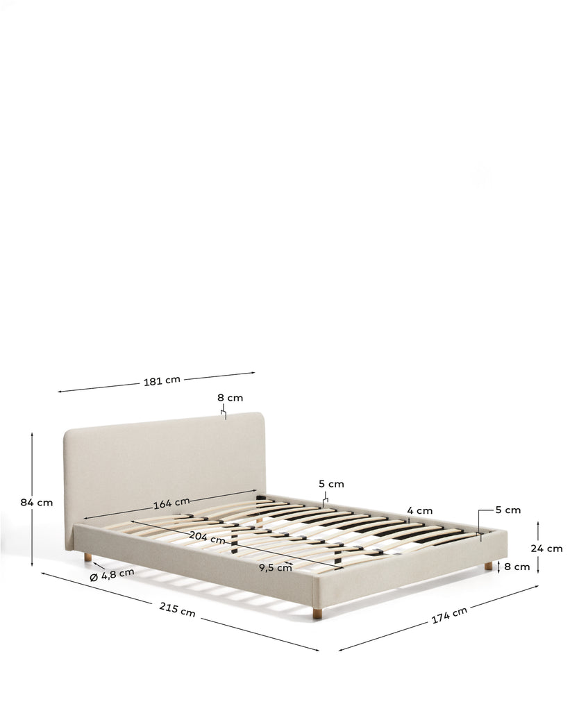 Cama Selven de xenilla beix per a matalàs de 160 x 200 cm