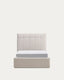 Cama amb canapè abatible Darnela de xenilla cru per a matalàs de 90 x 200 cm
