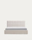 Cama amb canapè abatible Darnela de xenilla cru per a matalàs de 160 x 200 cm