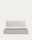 Cama amb canapè abatible Darnela de xenilla cru per a matalàs de 180 x 200 cm FSC 100%