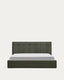 Cama amb canapè abatible Darnela de xenilla verd molsa per a matalàs de 180 x 200 cm