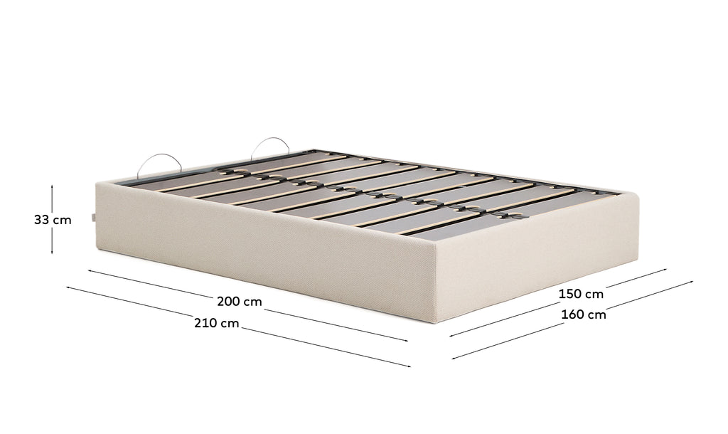 Canapè abatible desenfundable Nelzi xenilla cru per a matalàs de 150 x 200 cm FSC 100%
