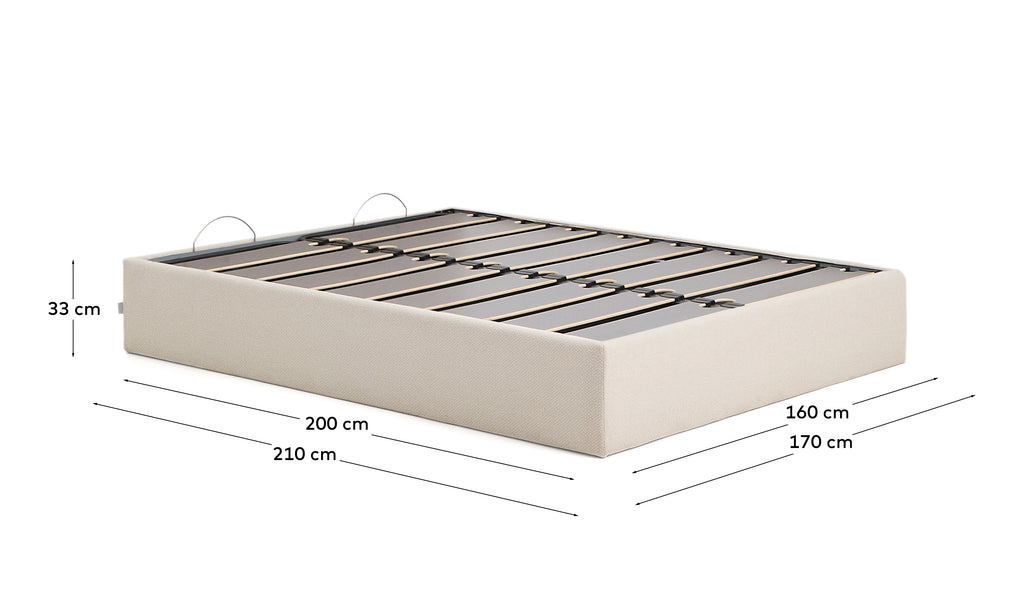 Canapé abatible desenfundable Nelzi chenilla crudo para colchón de 160 x 200 cm FSC 100%