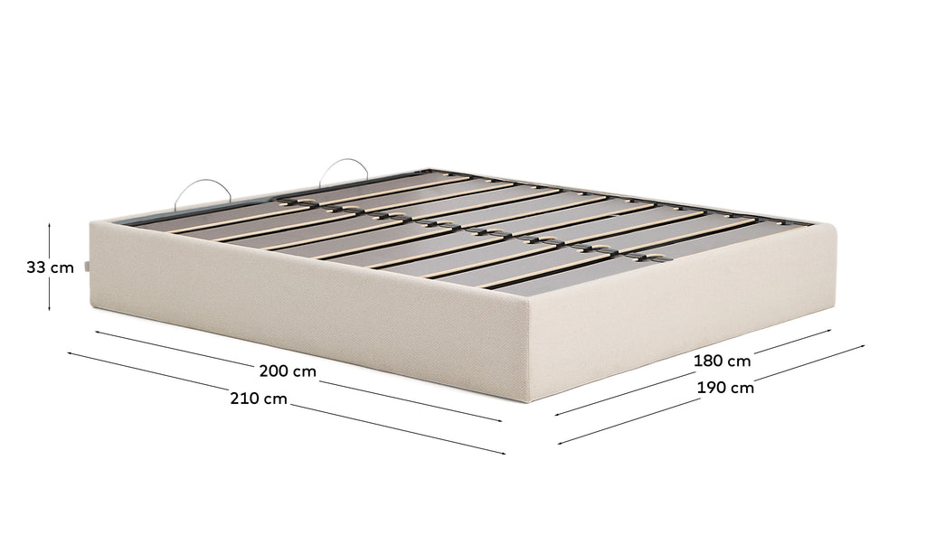 Canapè abatible desenfundable Nelzi xenilla cru per a matalàs de 180 x 200 cm FSC 100%