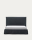 Cama desenfundable Jaira de lino y algodón gris antracita para colchón de 160x200cm FSC Mix Credit