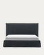Cama desenfundable Jaira de lino y algodón gris antracita para colchón de 180x200cm FSC Mix Credit