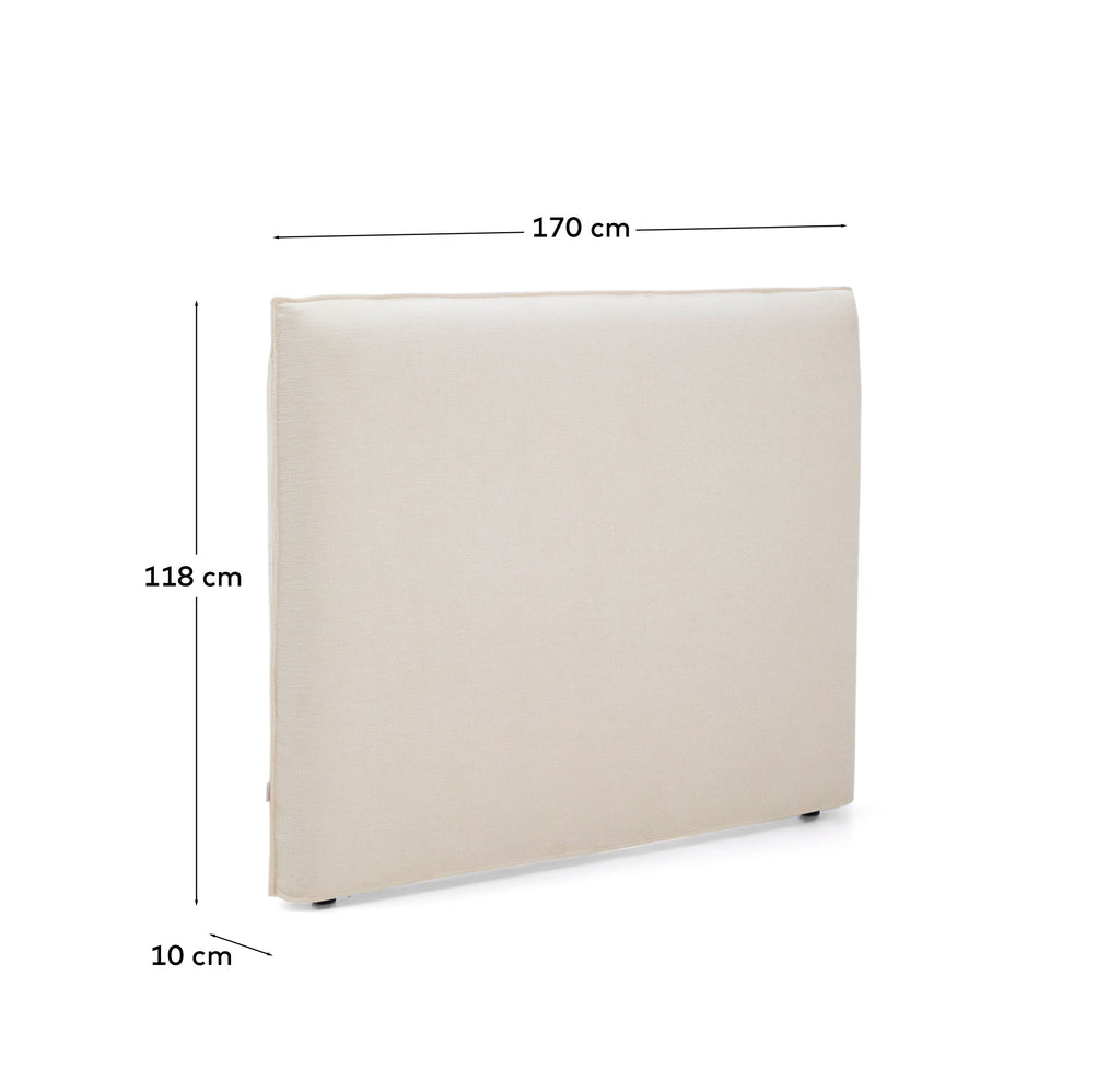 Capçal desenfundable Jaira de xenilla blanca per a llit de fins a 150 cm FSC Mix Credit