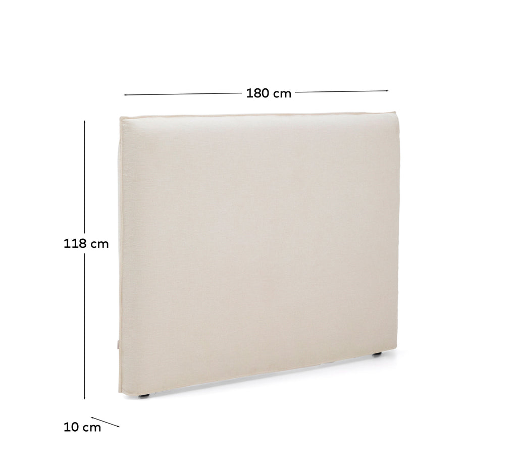 Capçal desenfundable Jaira de xenilla blanca per a llit de fins a 160 cm FSC Mix Credit