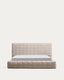 Cama desenfundable Luiana de chenilla beige para colchón de 180 x 200 cm