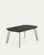 Mesa extensible Milian 140 (220) x 90 cm chapa de fresno patas de acero acabado negro