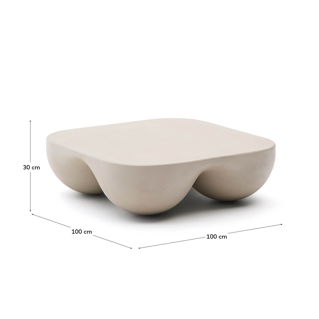 Taula de centre Colba de polystone 100 x 100 cm