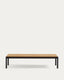 Taula de centre Sorells d'alumini gris i fusta de teca 63 x 144,6 cm FSC 100%
