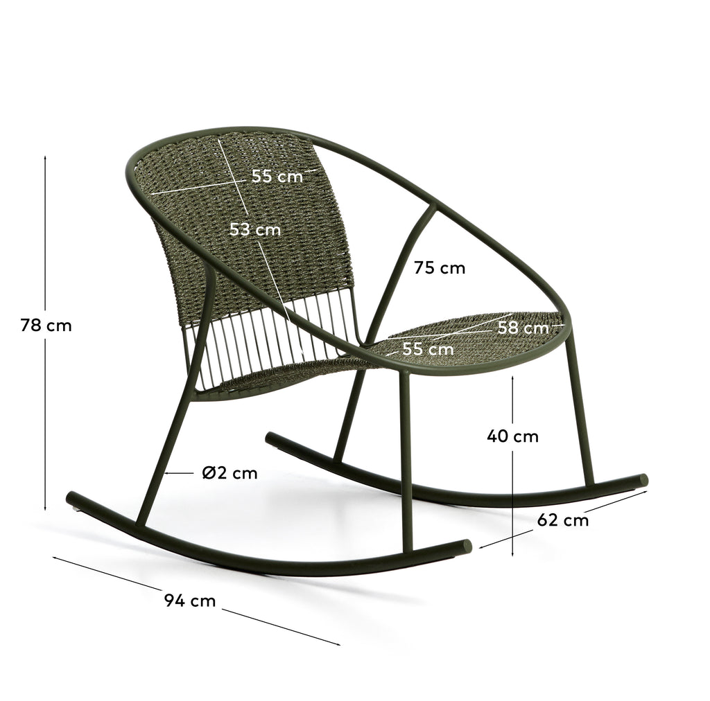 Mecedora Atrani de acero galvanizado y cuerda verde