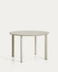 Table ronde Erice en aluminium et verre trempé écru Ø120 cm