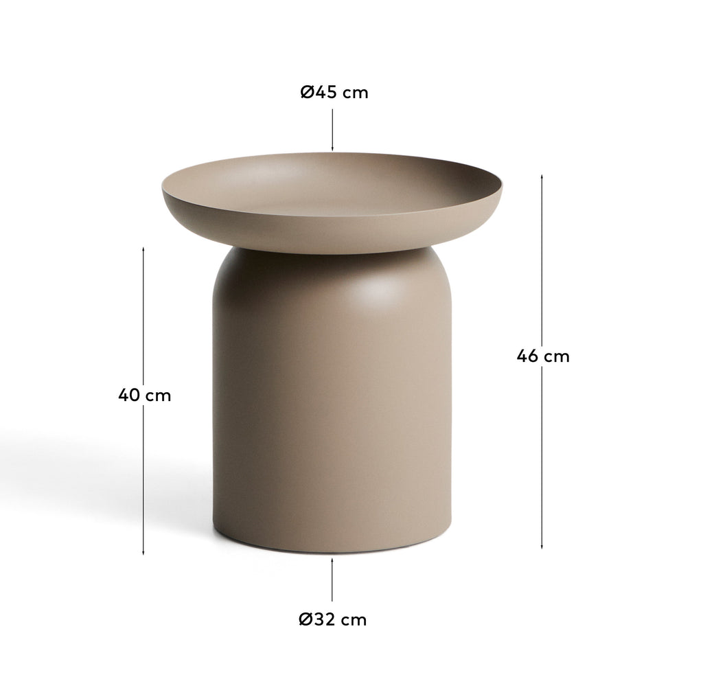 Taula auxiliar Arcola d’alumini talp Ø45 cm