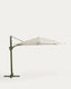 Parasol déporté Noli beige avec armature en aluminium vert 300 x 420 cm