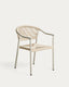 Chaise empilable d’extérieur Livadia en aluminium écru