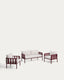 Ensemble Omala composé d’un canapé 2 places et 2 fauteuils en corde et aluminium bordeaux