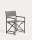 Chaise pliable d’extérieur Tisno en aluminium graphite et textilène gris