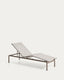 Bain de soleil empilable Lesina en aluminium taupe et textilène écru