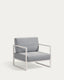 Butaca 100% exterior Comova blau i d'alumini blanc