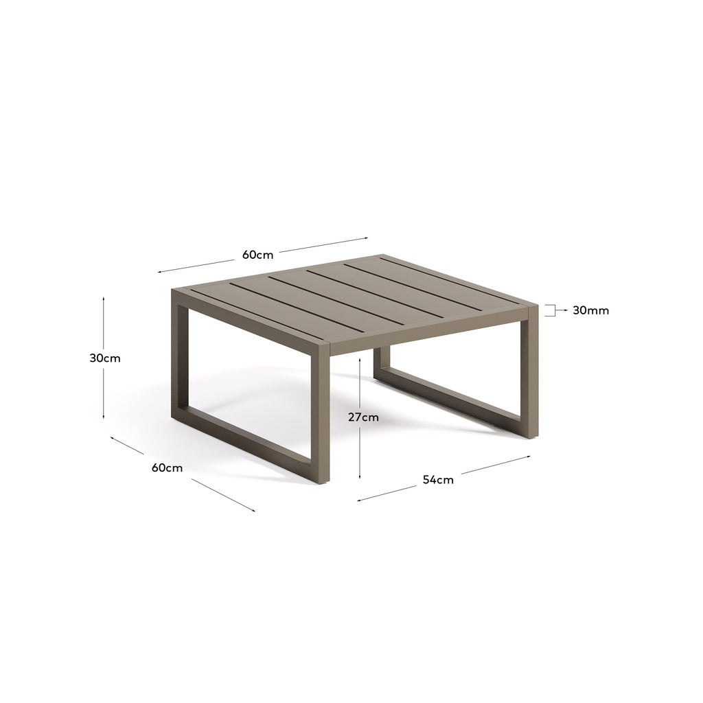 Taula auxiliar 100% exterior Comova d'alumini verd 60 x 60 cm