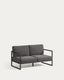 Canapé Comova 2 places 100 % pour extérieur gris foncé et aluminium noir 150 cm