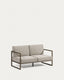 Canapé Comova 100 % pour extérieur 2 places gris clair et aluminium vert 150 cm