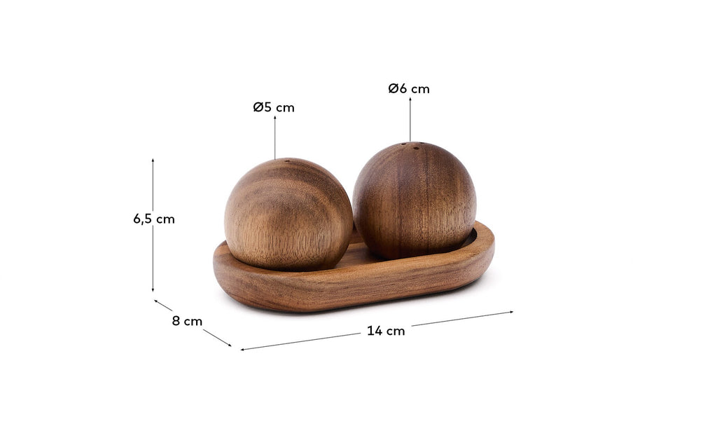 Conjunt Nukha de saler i pebrera de fusta d'acàcia FSC 100%