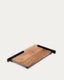 Planche de service Vira en bois d’acacia et métal noir