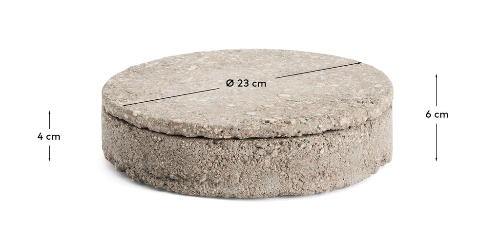 Caja decorativa Mirani de piedra Ø 23 cm