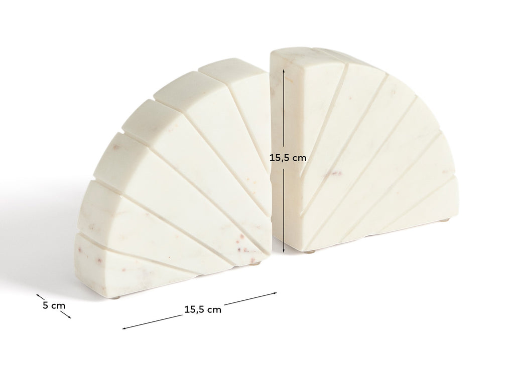 Sujetalibros Serela de mármol blanco