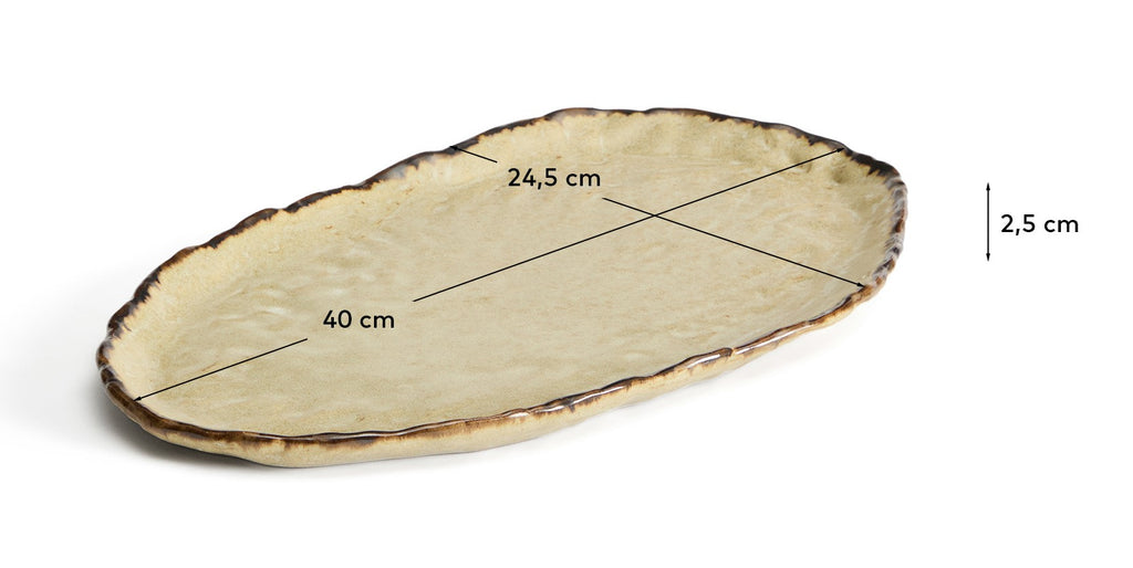 Bandeja Abela de cerámica marrón