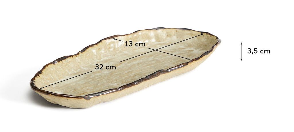 Plateau Abela en céramique marron