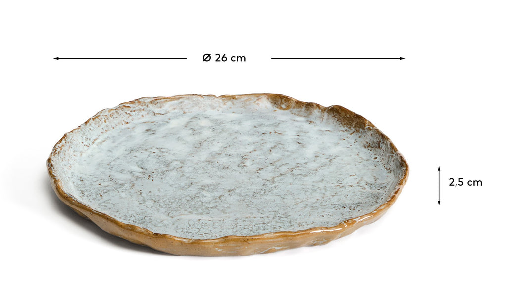 Plato plano Alenia de cerámica gris