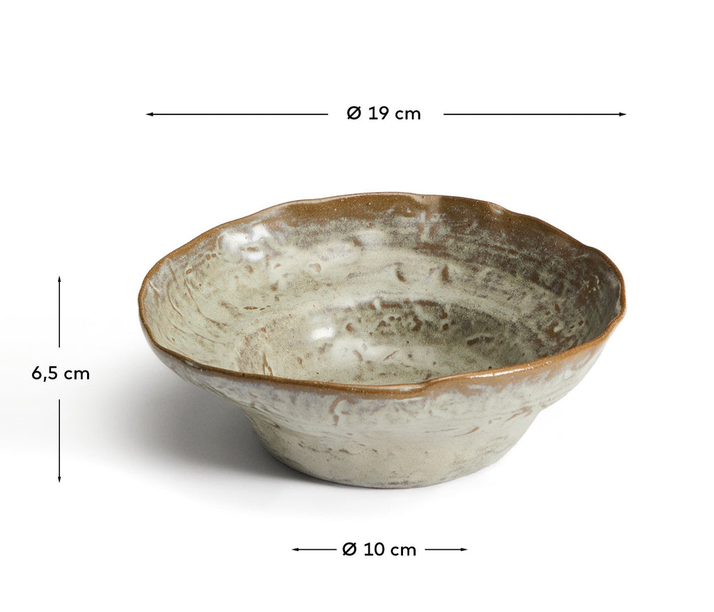 Plato hondo Alenia de cerámica marrón