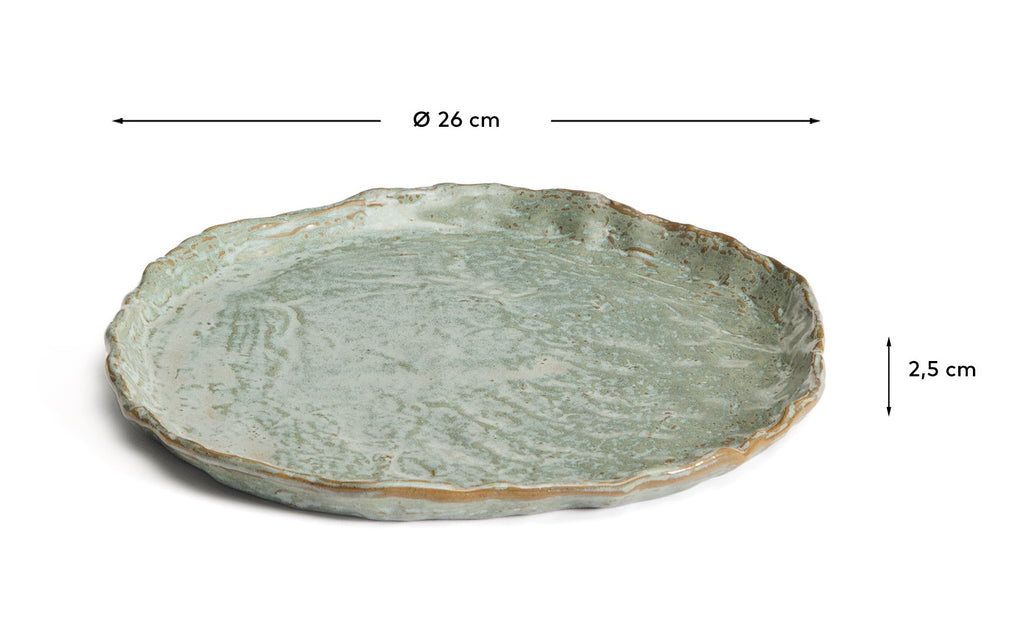 Plato plano Alenia de cerámica marrón