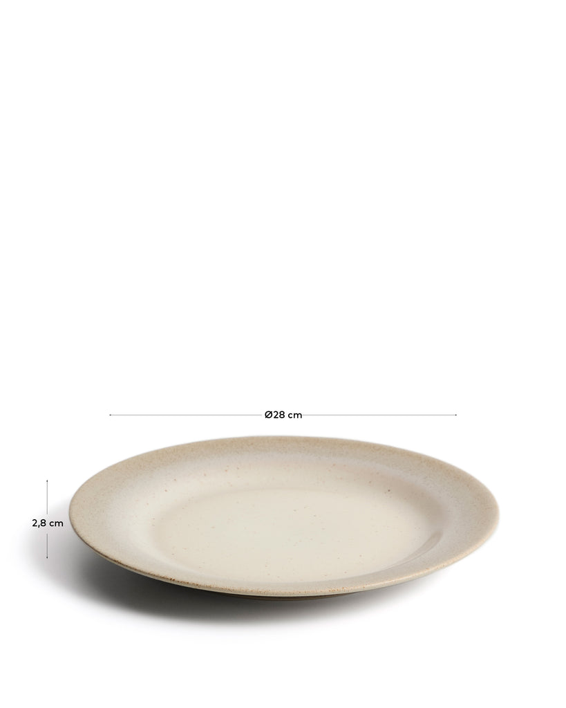 Assiette plate Sarel en céramique beige