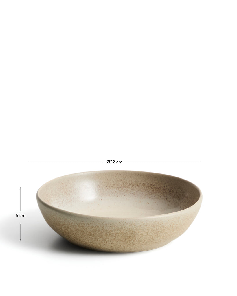 Plat soper Sarel de ceràmica beix
