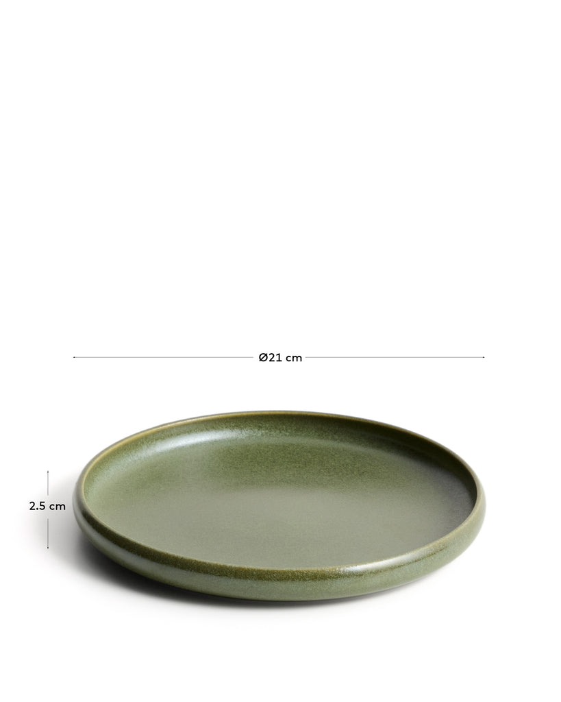 Plat de postres Uilo de ceràmica verd