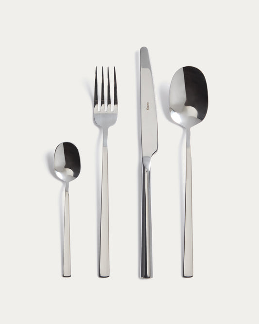 Set Dilora de 16 coberts d’acer inoxidable amb acabat brillant