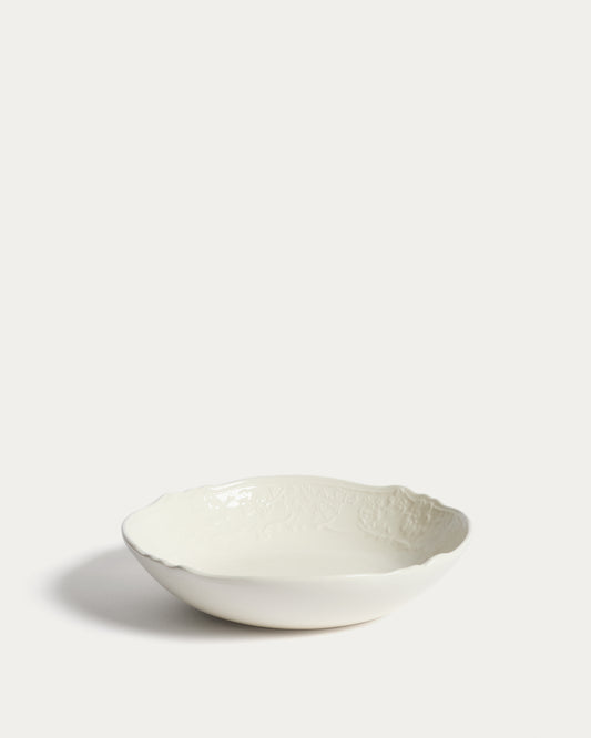 Plat soper Varla de ceràmica beix