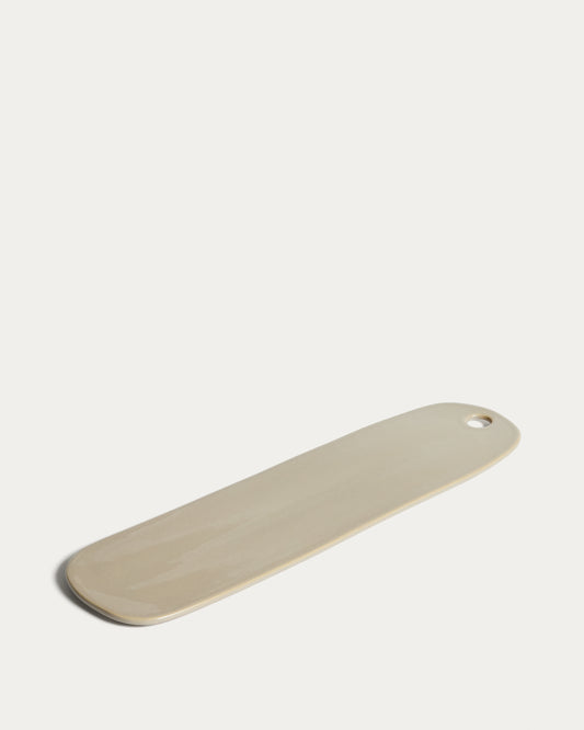 Taula de servir Aderno de ceràmica color marfil 43 x 12,3 cm