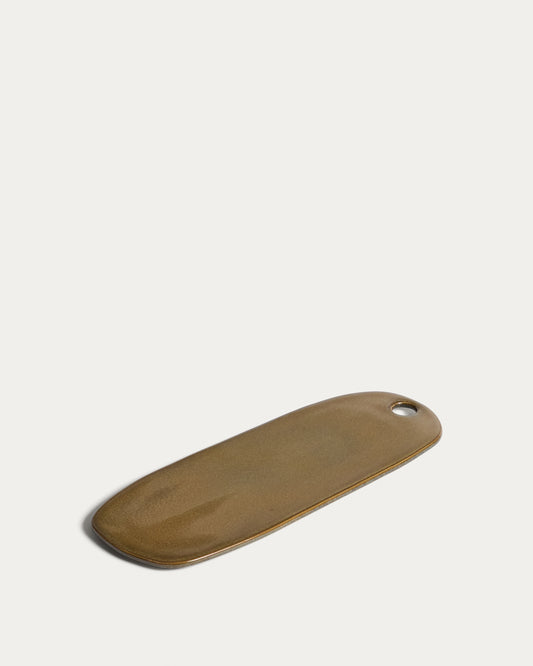 Taula de servir Aderno de ceràmica verd molsa 29 x 11,5 cm