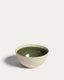 Bol Nale de cerámica beige con fondo verde