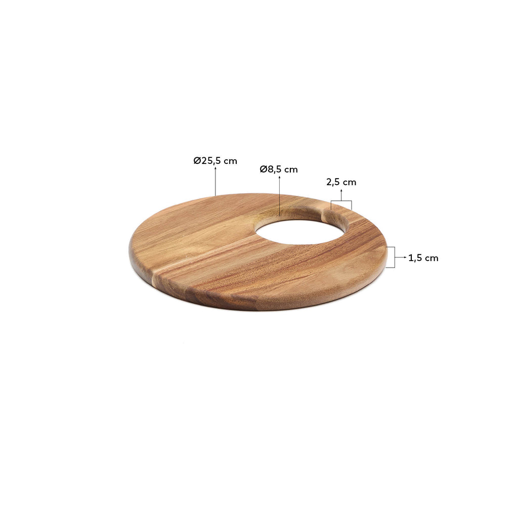 Petite planche de service ronde Klot en bois d’acacia FSC 100%