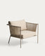 Fauteuil d’extérieur Zivia en corde écrue et acier galvanisé taupe