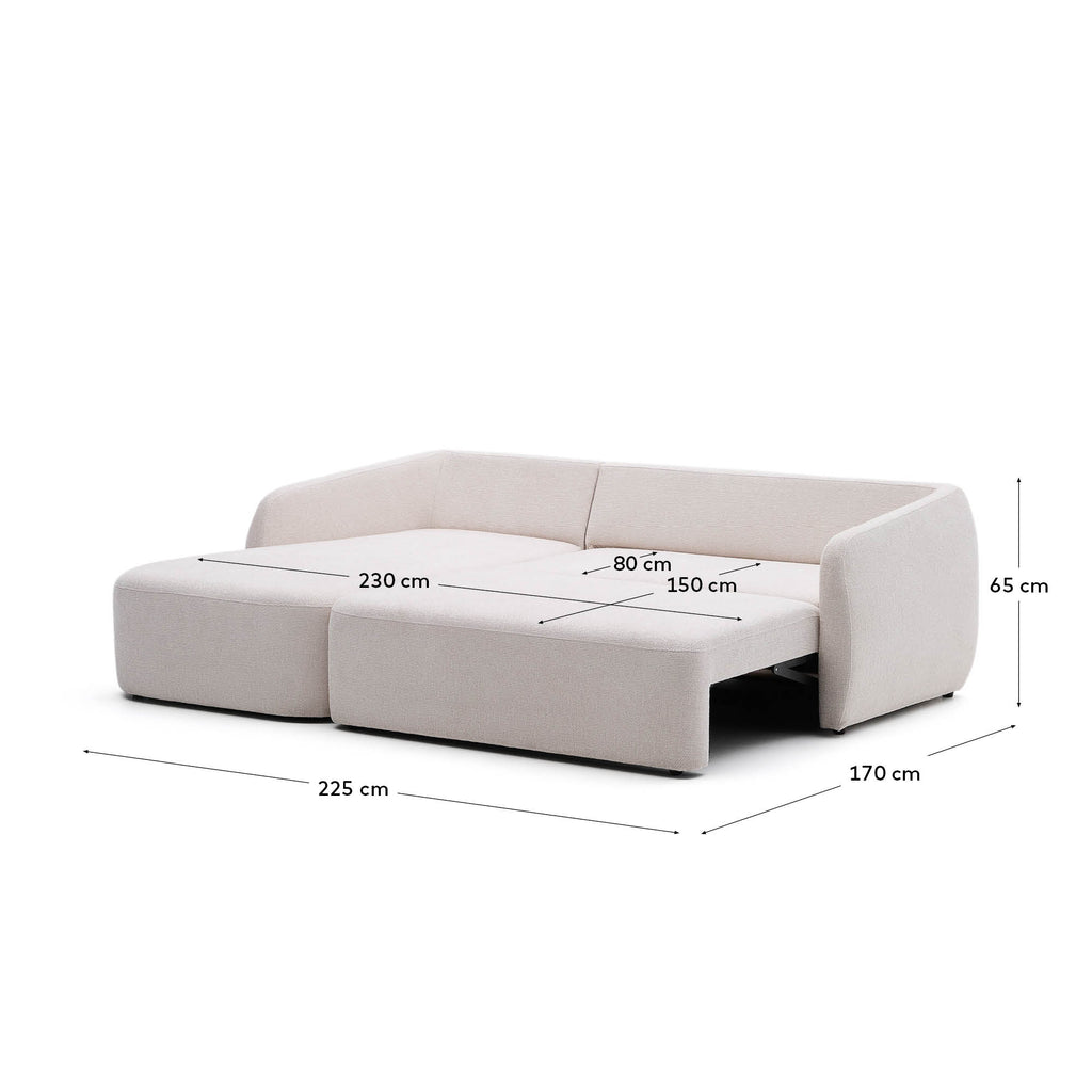 Sofà llit Laira 3 places de xenilla amb chaise longue esquerra cru 246 cm FSC Mix Credit