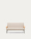 Canapé Amsen beige de 2 places en contreplaqué de chêne avec pieds en acier inoxydable brossé 165 cm